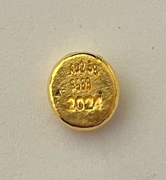 Pot leaf 2.5 g GOLD .9999 hand poured 2026 bar 99.99% pure solid gold marijuana