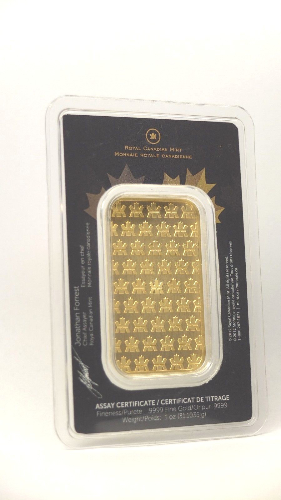 Gold 1 oz Random Brand .9999 fine Gold Bar in Sealed Assay Card
