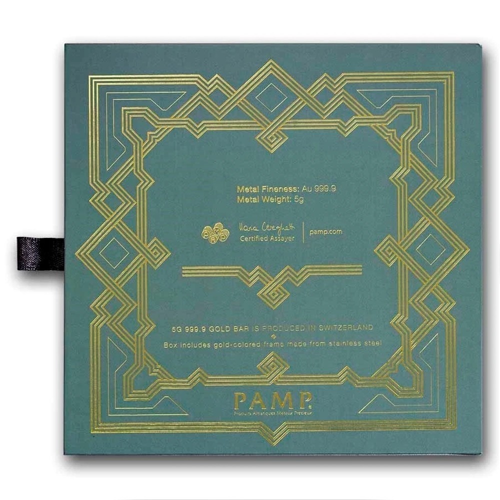5 gram Gold Bar – PAMP Arabian Falcon (w/Assay & Frame)