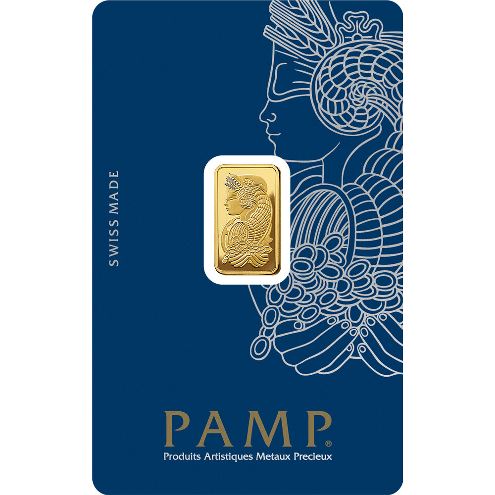 2.5 gram Gold Bar – PAMP Suisse – Fortuna – 999.9 Fine Box of 25