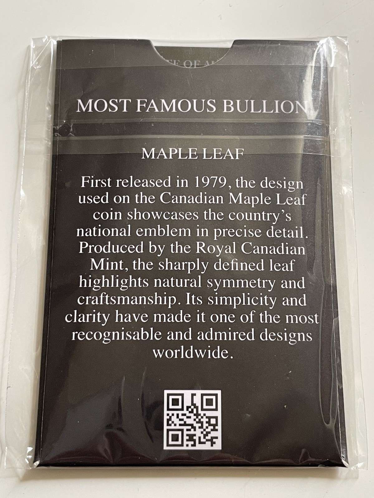 Wessex Mint Maple Leaf 1/1000th oz Fine Gold Bullion Bar With COA