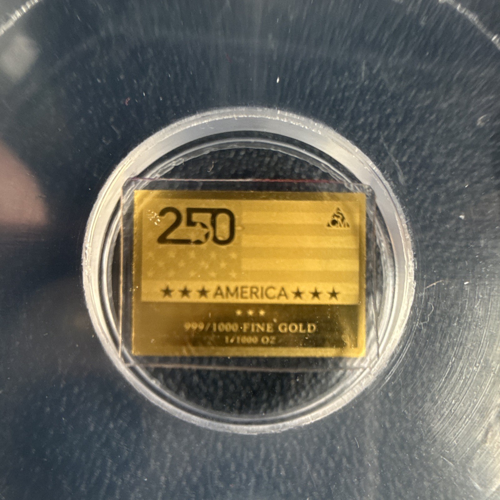 ICG MS70 250th Anniversary of America Gold Bar, 1/1000 oz Gold Content