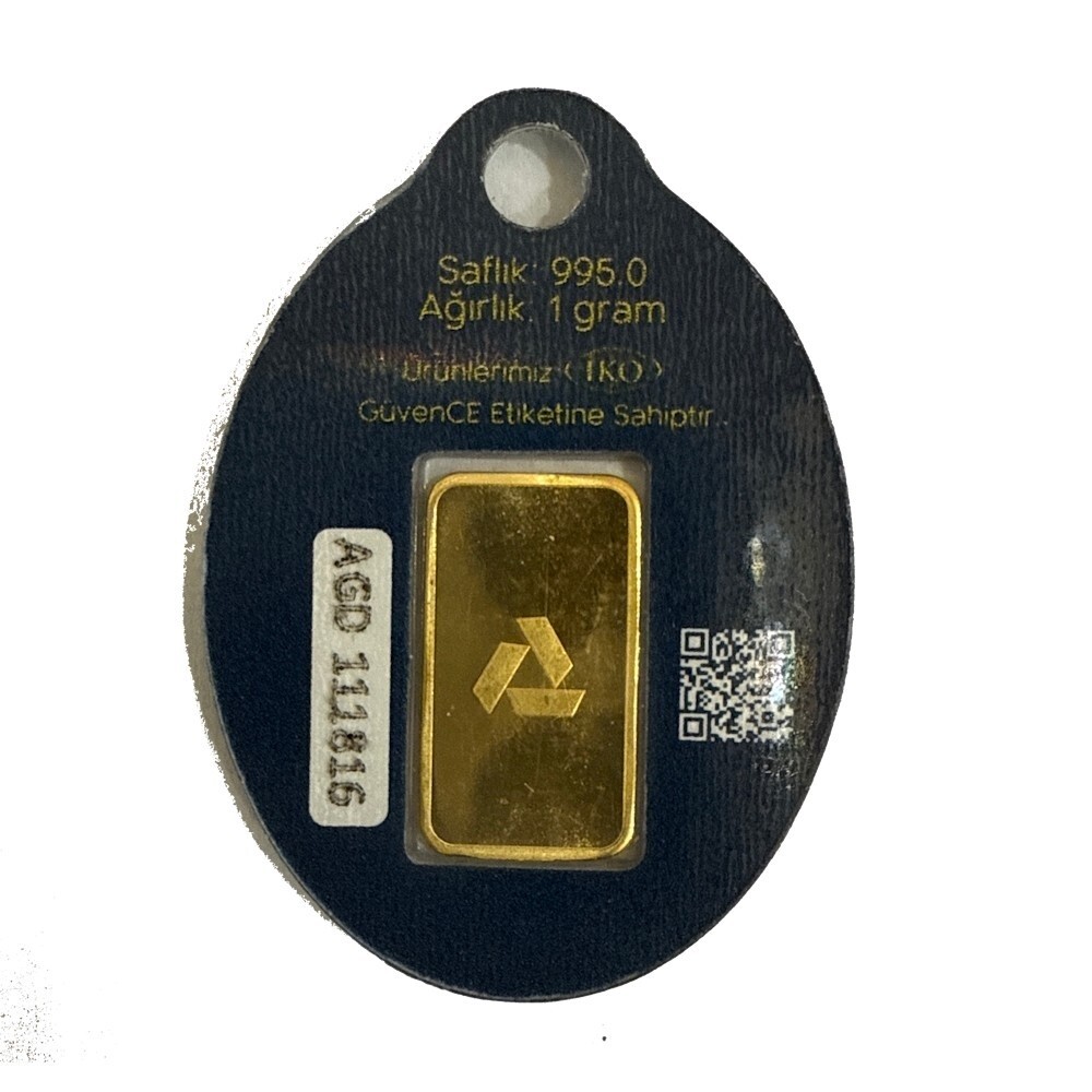 AgaBullion 1 g .995 Fine Gold Bar 1 Gram – Keychain In Assay Card