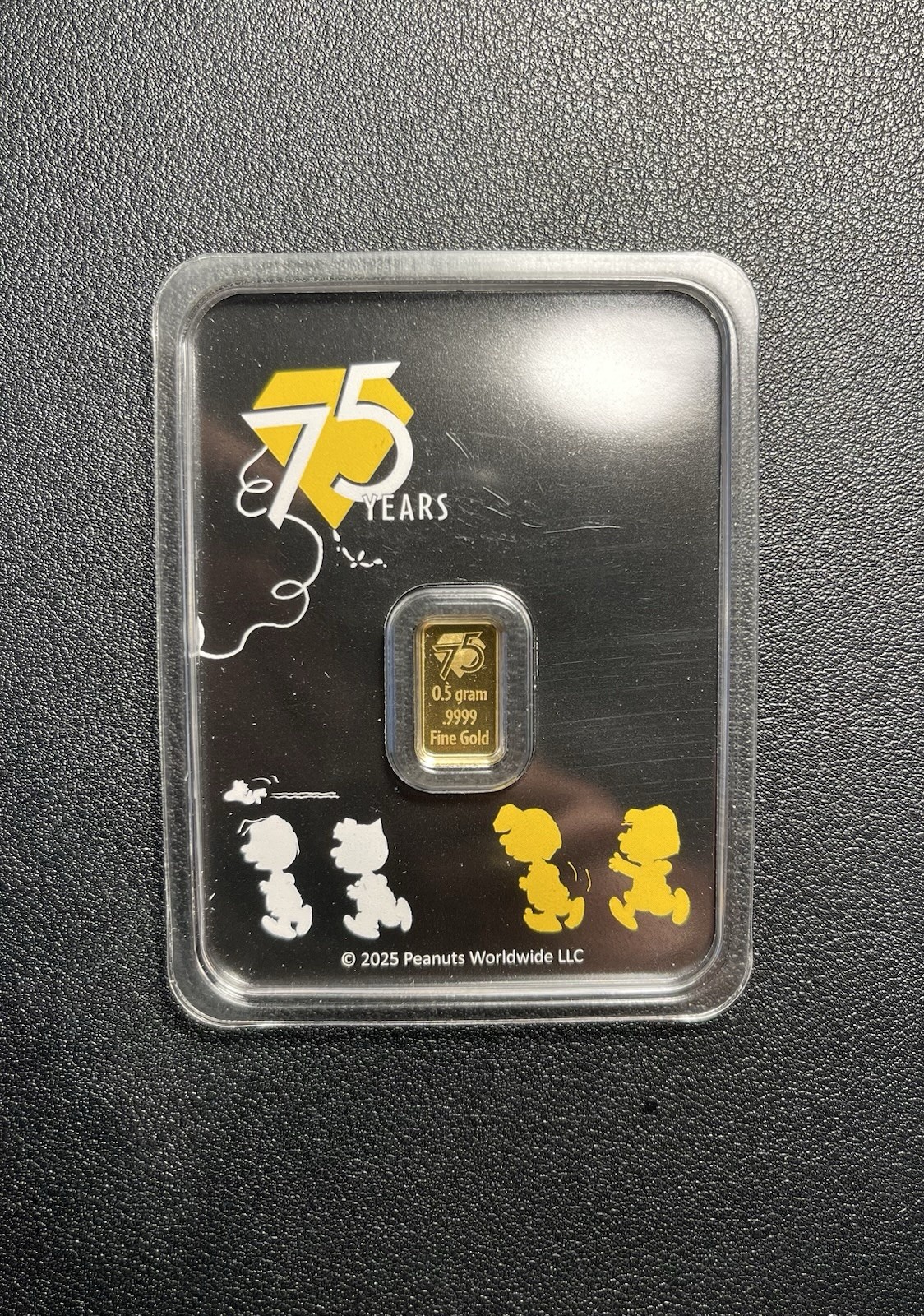 SUPER RARE 1/2 gram .9999 Fine Gold Pamp Bar – Peanuts® 75th Anniversary Peanuts