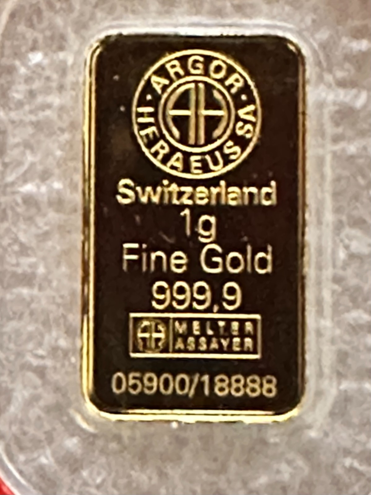 Argor-Heraeus 1 Gram .9999 Fine Gold Bar Lunar Snake ~ Premium Swiss Gold – NEW
