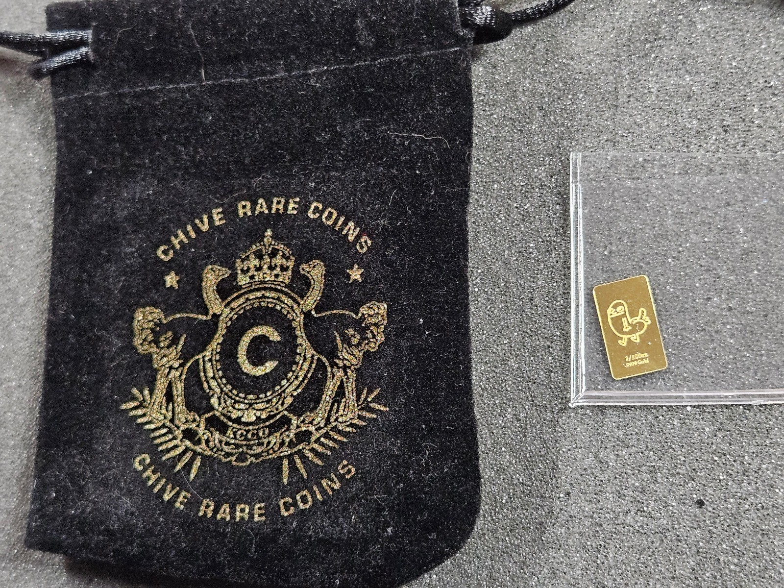 🌟 The CHIVE FUNNY CHARACTER 1/100th Oz .9999 Gold bar | SOLD OUT
