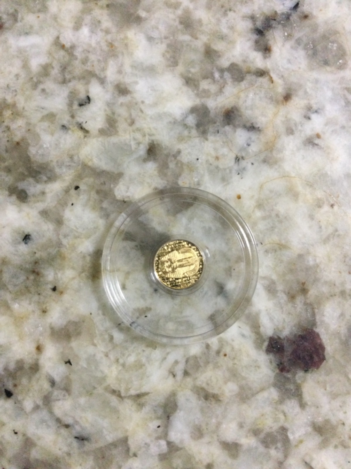 1/200 oz Fine Gold Egyptian Pharaoh King Tut Round in Capsule – .9999 Pure Gold