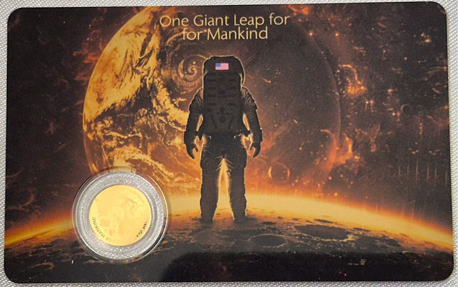 2026 NIUE 50C 1/1000th TROY Oz .999 GOLD*ONE GIANT LEAP FOR MANKIND* C.O.A #5368
