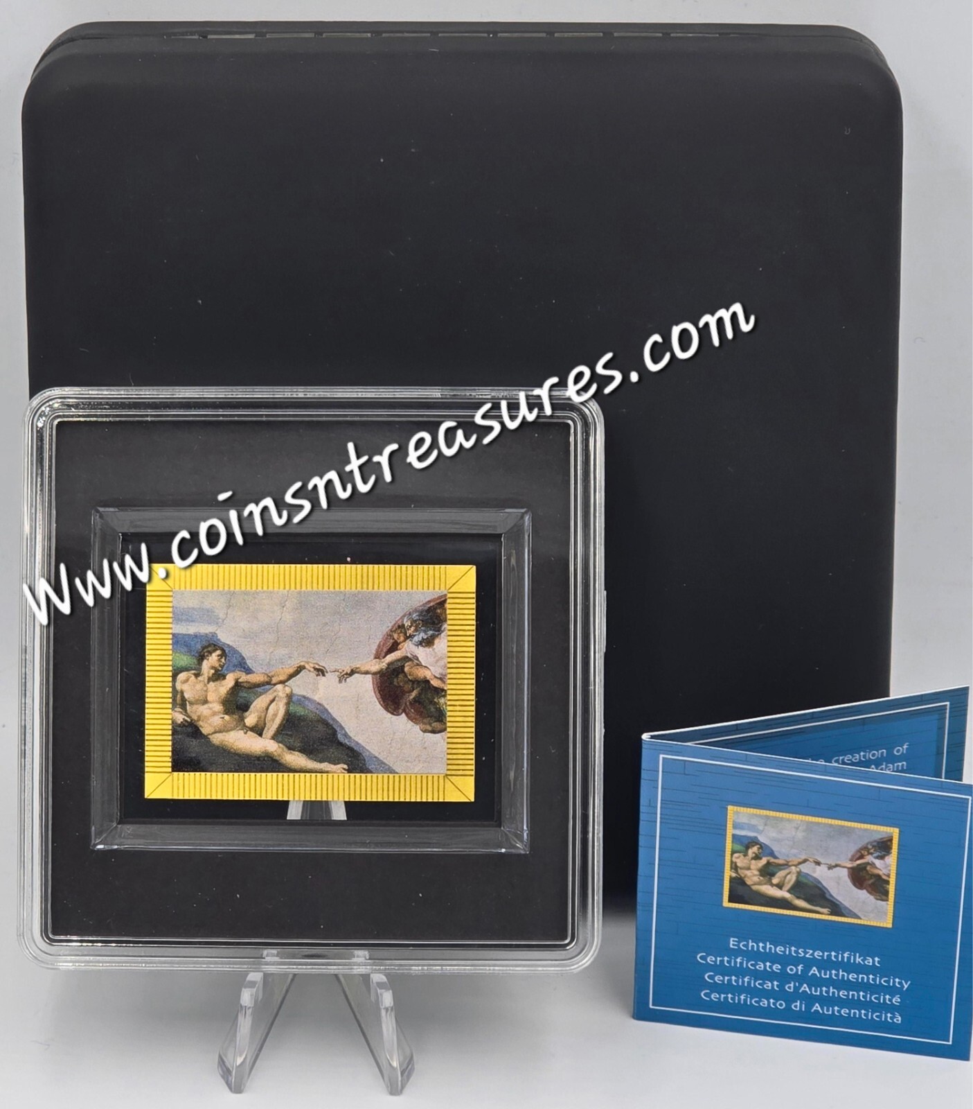 Michelangelo The creation of Adam 1/200 Oz Gold .999 coin Tokelau 2 dollars