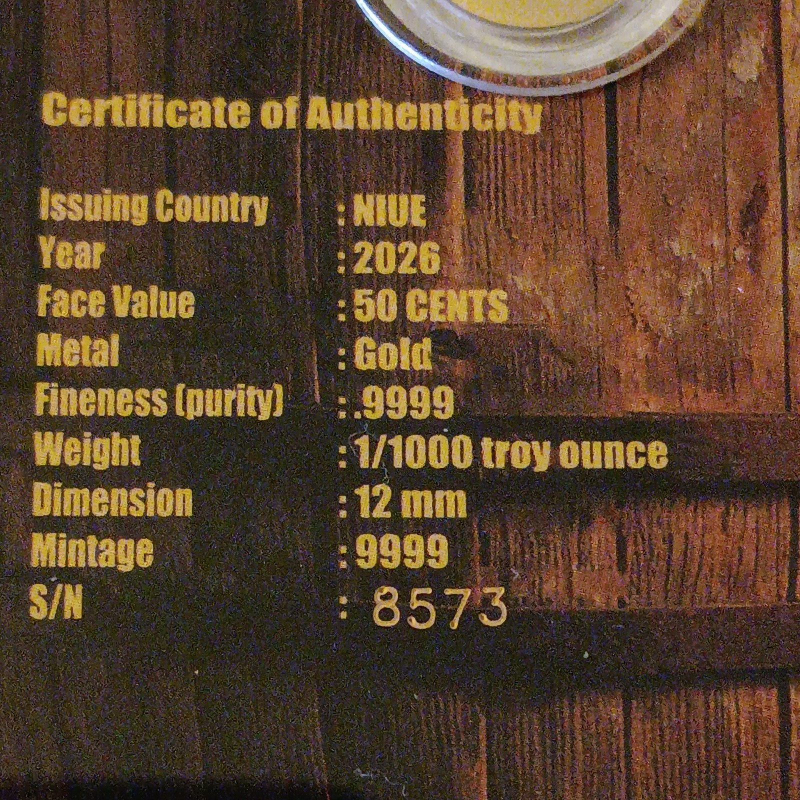 1/1000 ofa Gram 4/9 FineGold and 3 Grams Valcambi 3/9Fine Silver +1gr platinum
