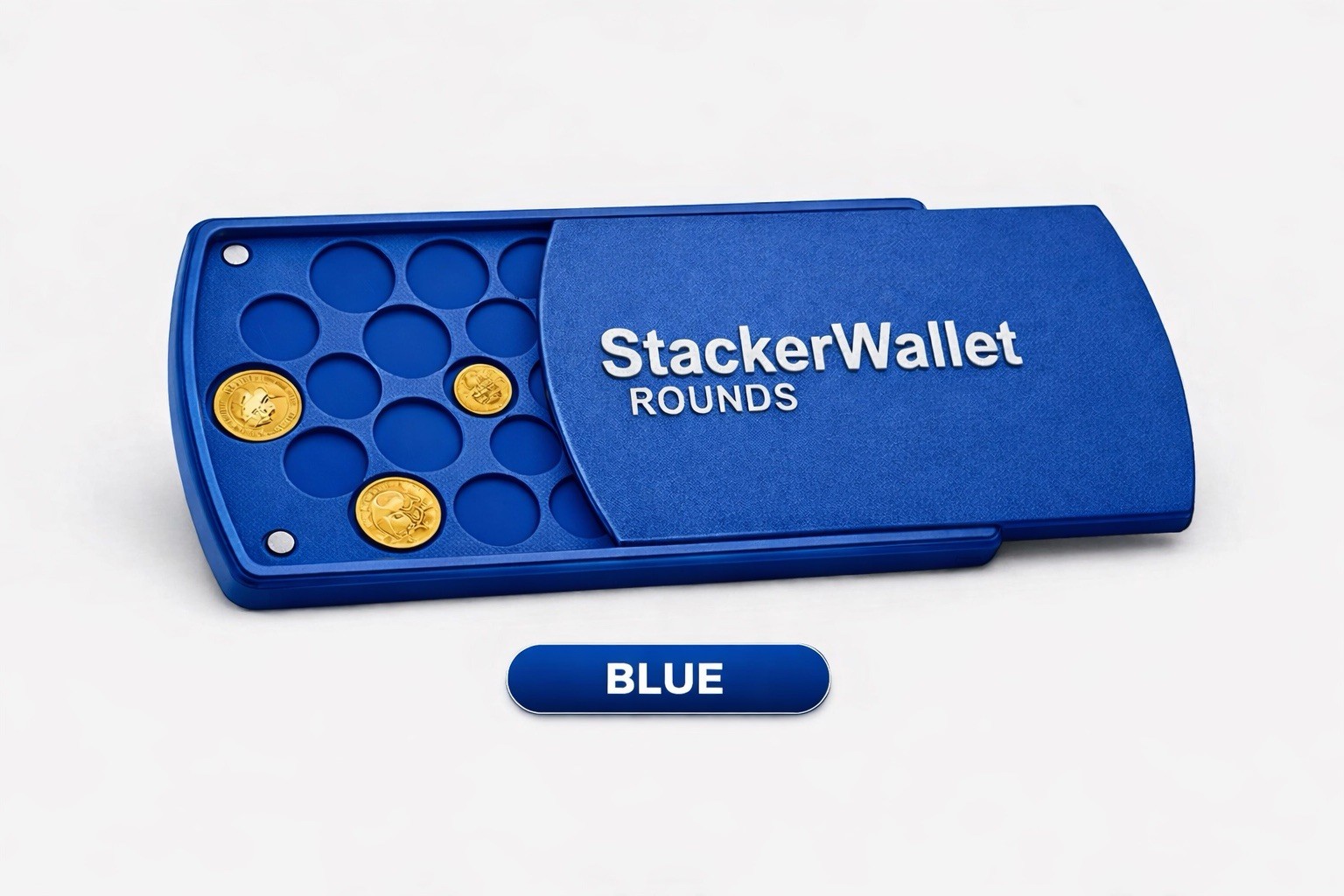 StackerWallet ROUNDS Coin Case | Gold Silver Platinum Storage | Magnetic Lid