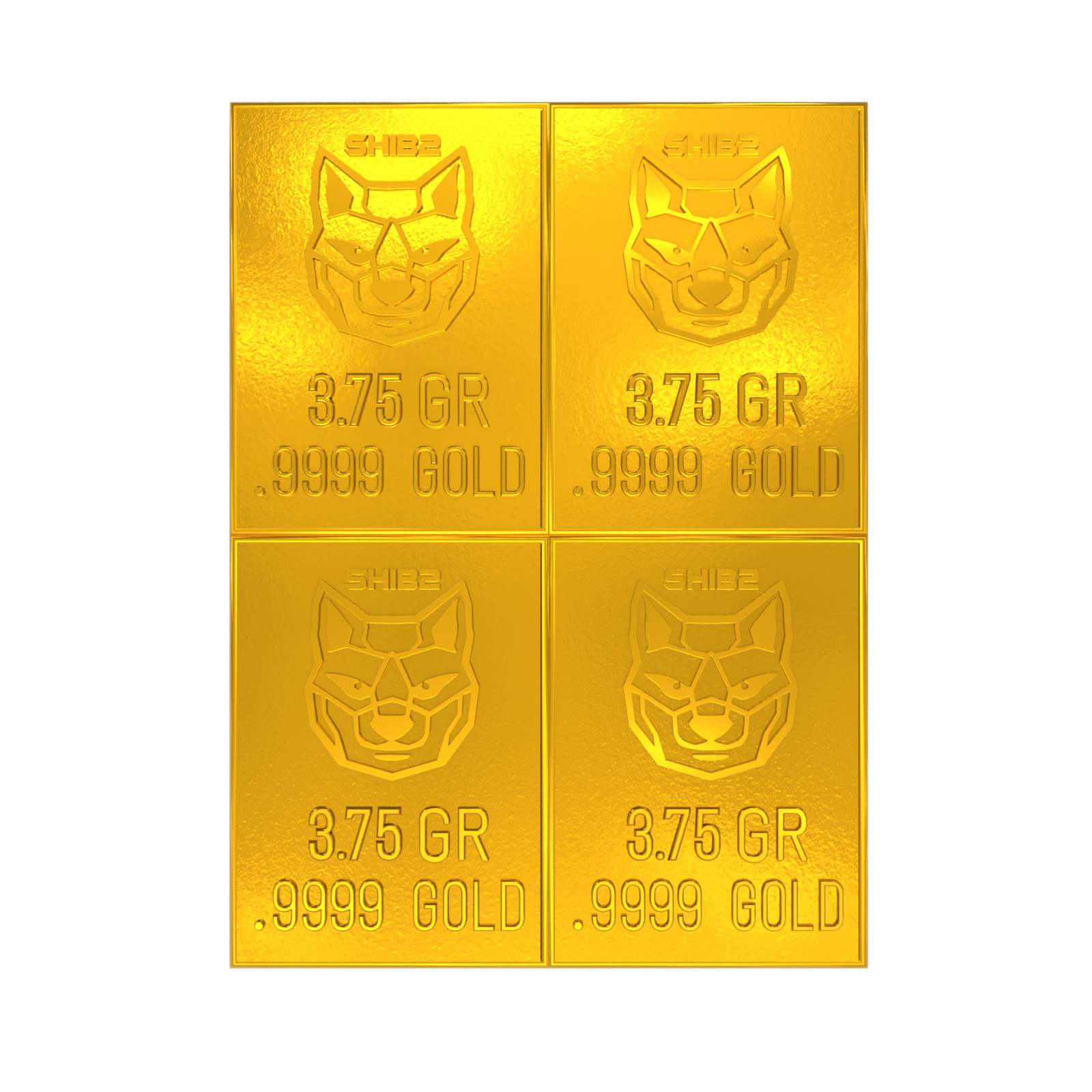 One Gram Gold Bar GR Bar Gold Bullion Bar 9999 Gold SHIBA INU SHIB2 PURE GOLD
