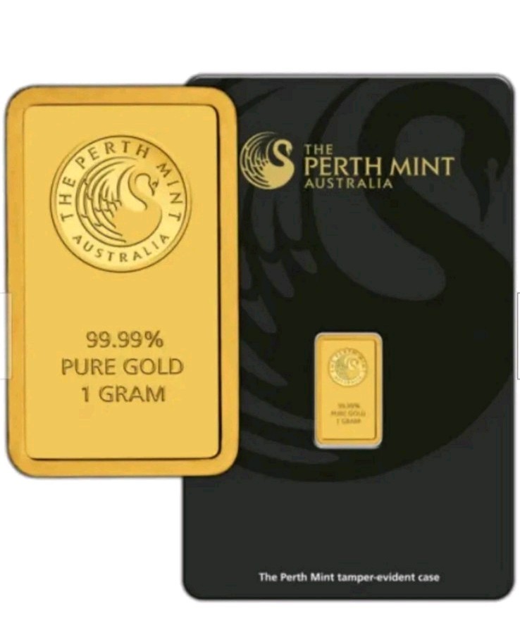 Perth Mint 1 Gram Gold Bar Bullion Minted Kangaroo Assay Bar 99.99% 24k