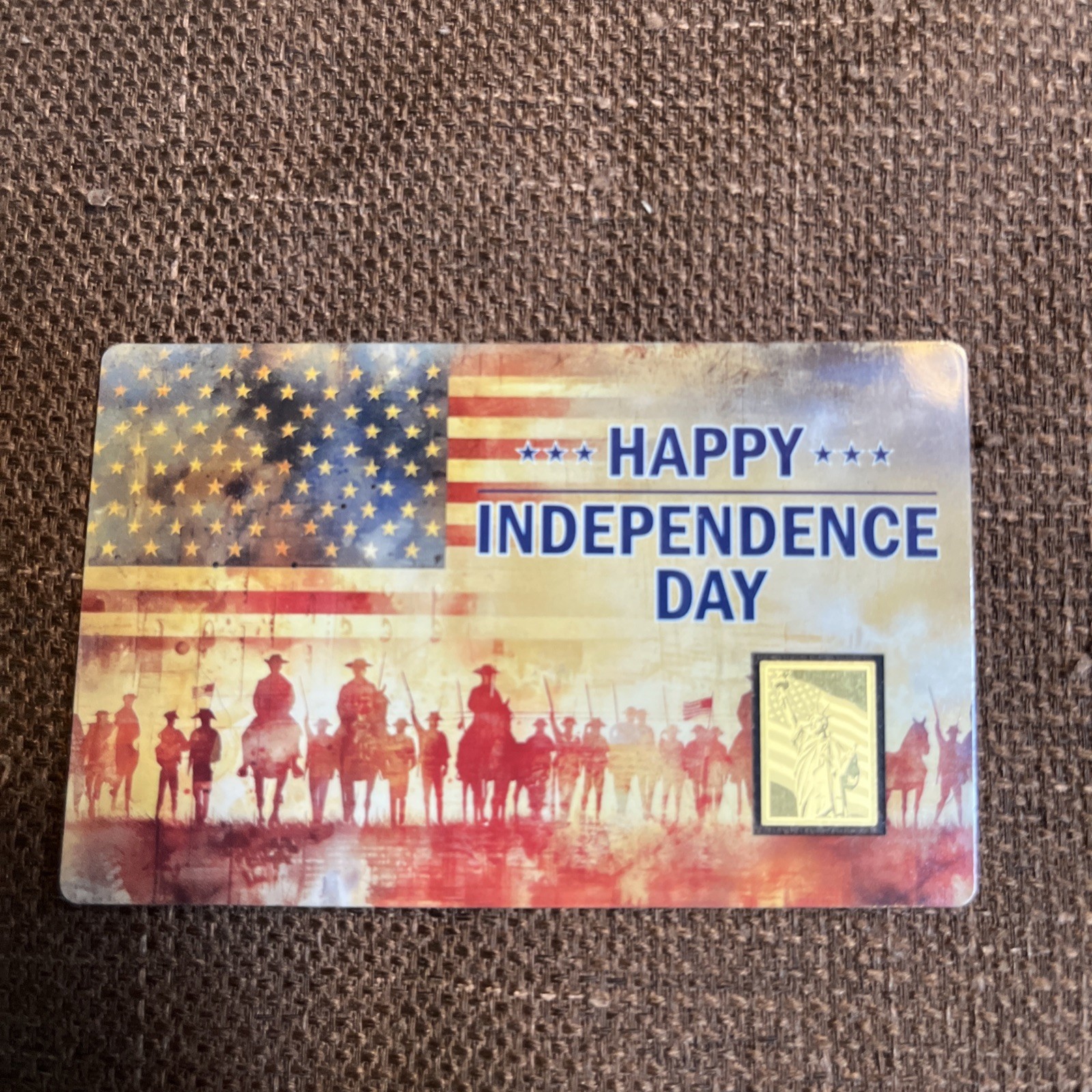 Happy Independence Day 1/1000 oz Gold Bar 0.999 Fine Bullion