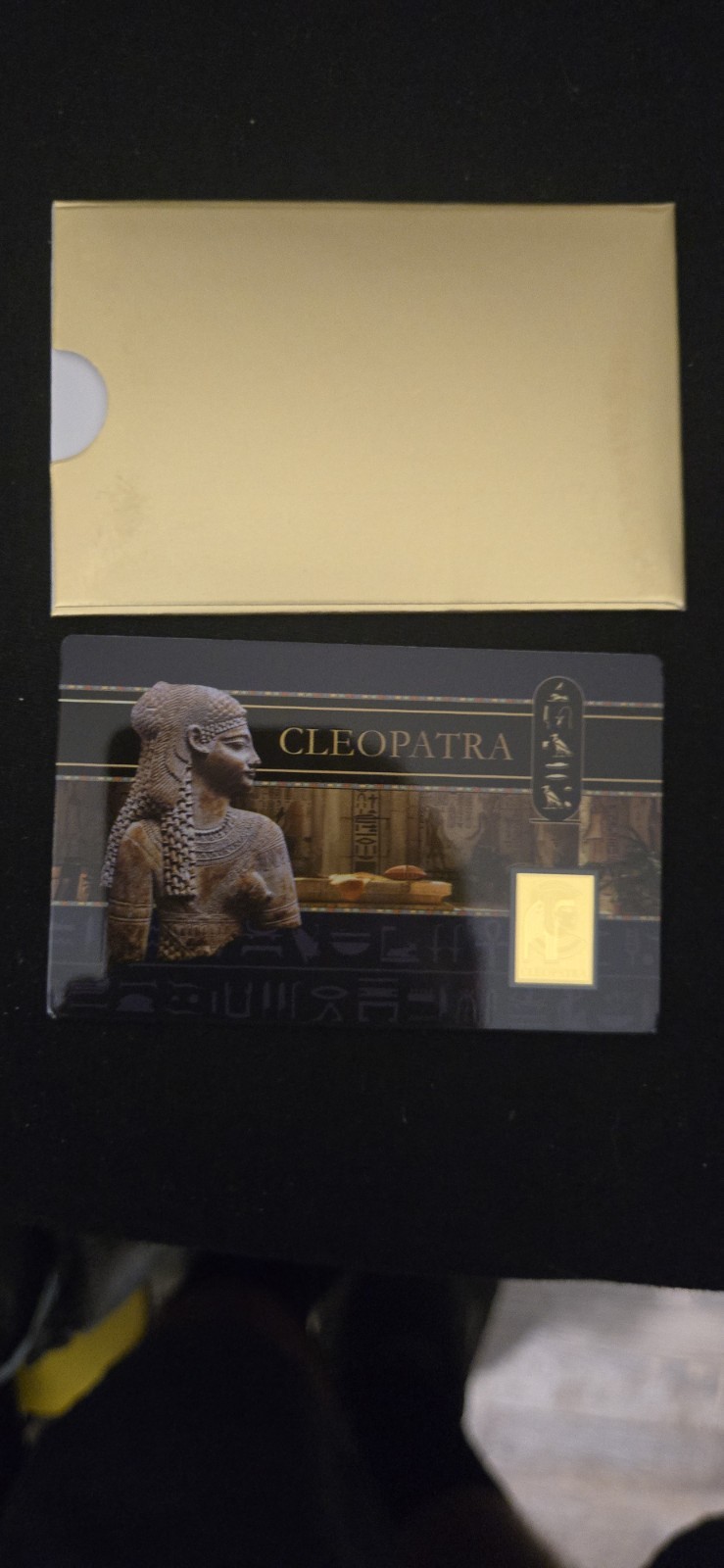 CLEOPATRA 1/1000 Oz .999 Gold in Coin card 3000 Francs Chad 2024