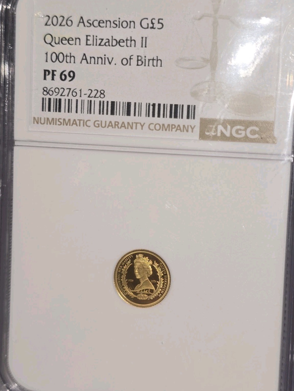 2026 Queen Elizabeth 100th Anniversary Of Birth .5 Gram Pure Gold Pf69 Ngc