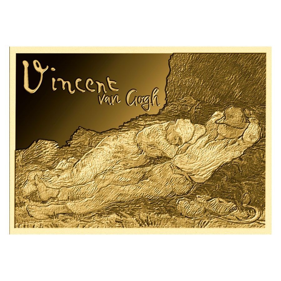 Van Gogh The Siesta 1/1000 Oz Gold 999 Coin card