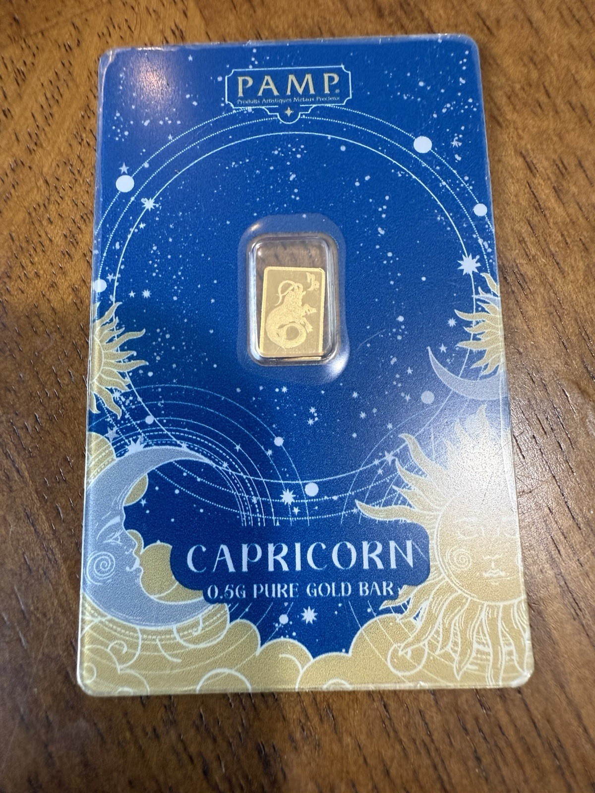 PAMP Suisse 0.5g Gold Bar – Capricorn Zodiac – .9999 Fine Gold – Sealed Assay –