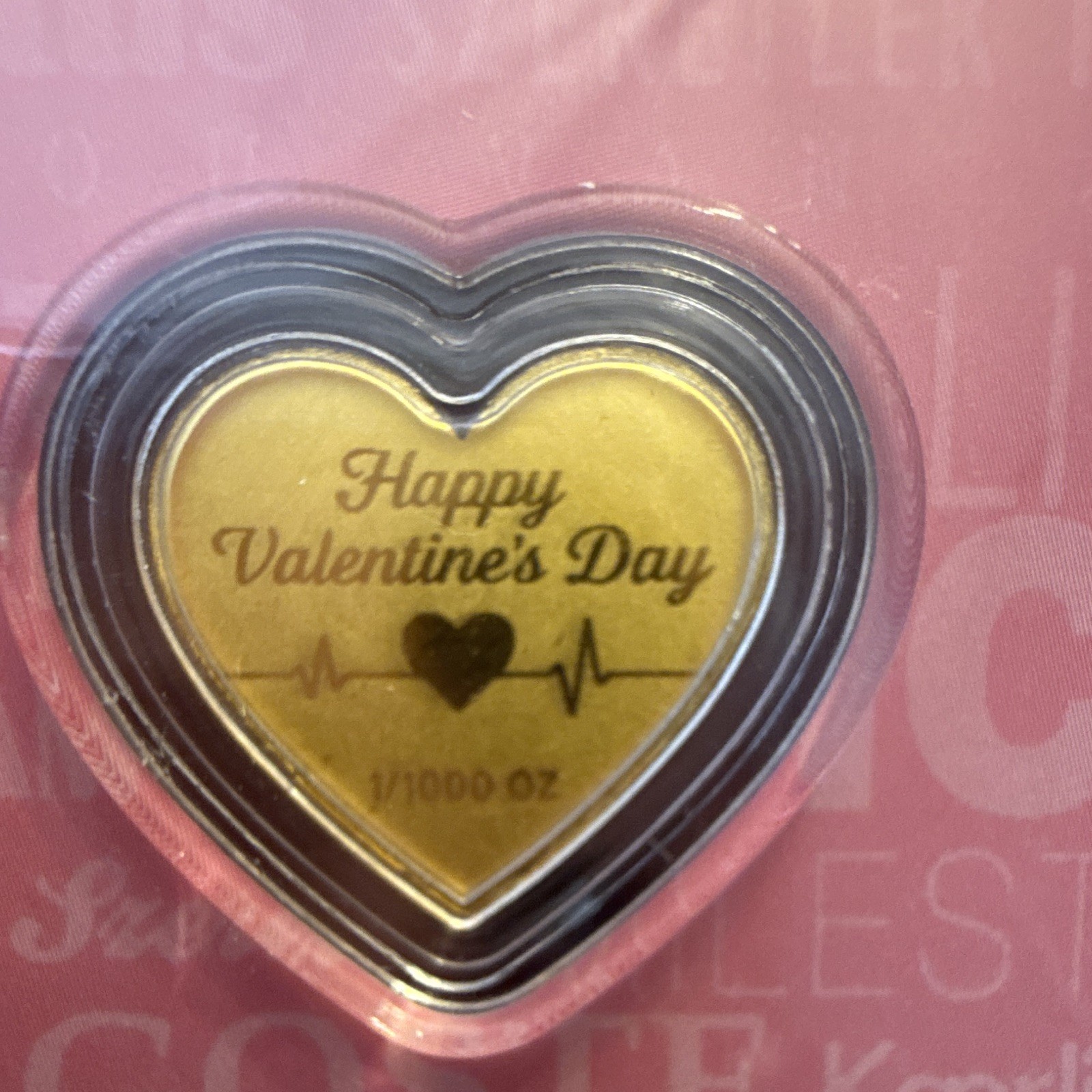 TU BEZ? .999 Fine Gold Heart Bullion 1/1000 oz in Card w/ Certificate