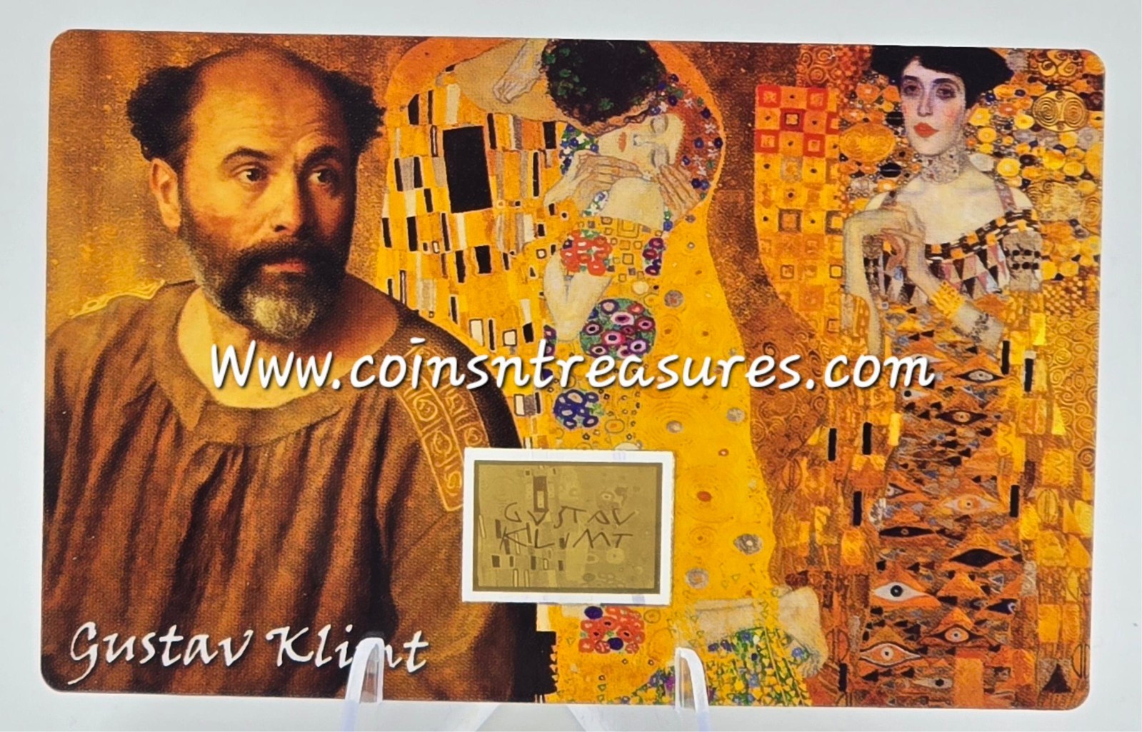 Gustav Klimt Collage 1/1000 Oz 999 Gold in Coin card 24k