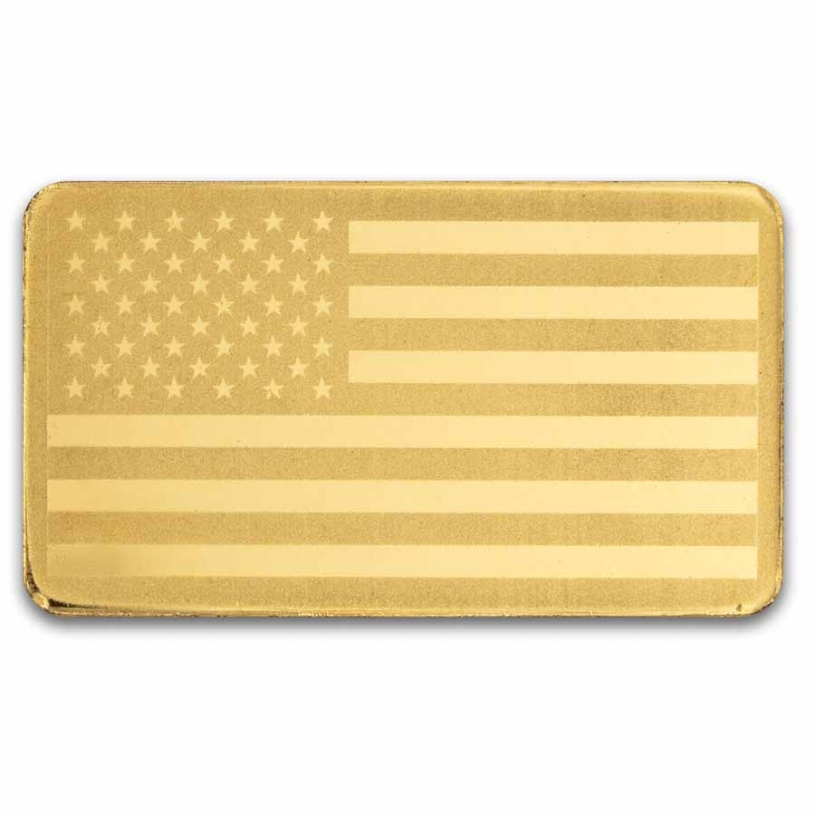 1/2 gram Gold Bar – United States Flag & Statue of Liberty