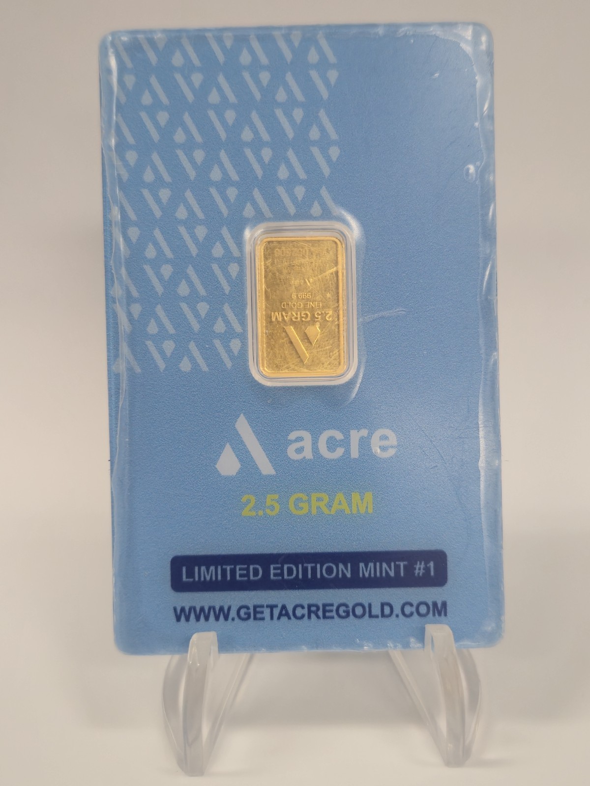 Acre 2.5g Gold Bar .9999 Fine in Assay Card Limited Edition Mint #1