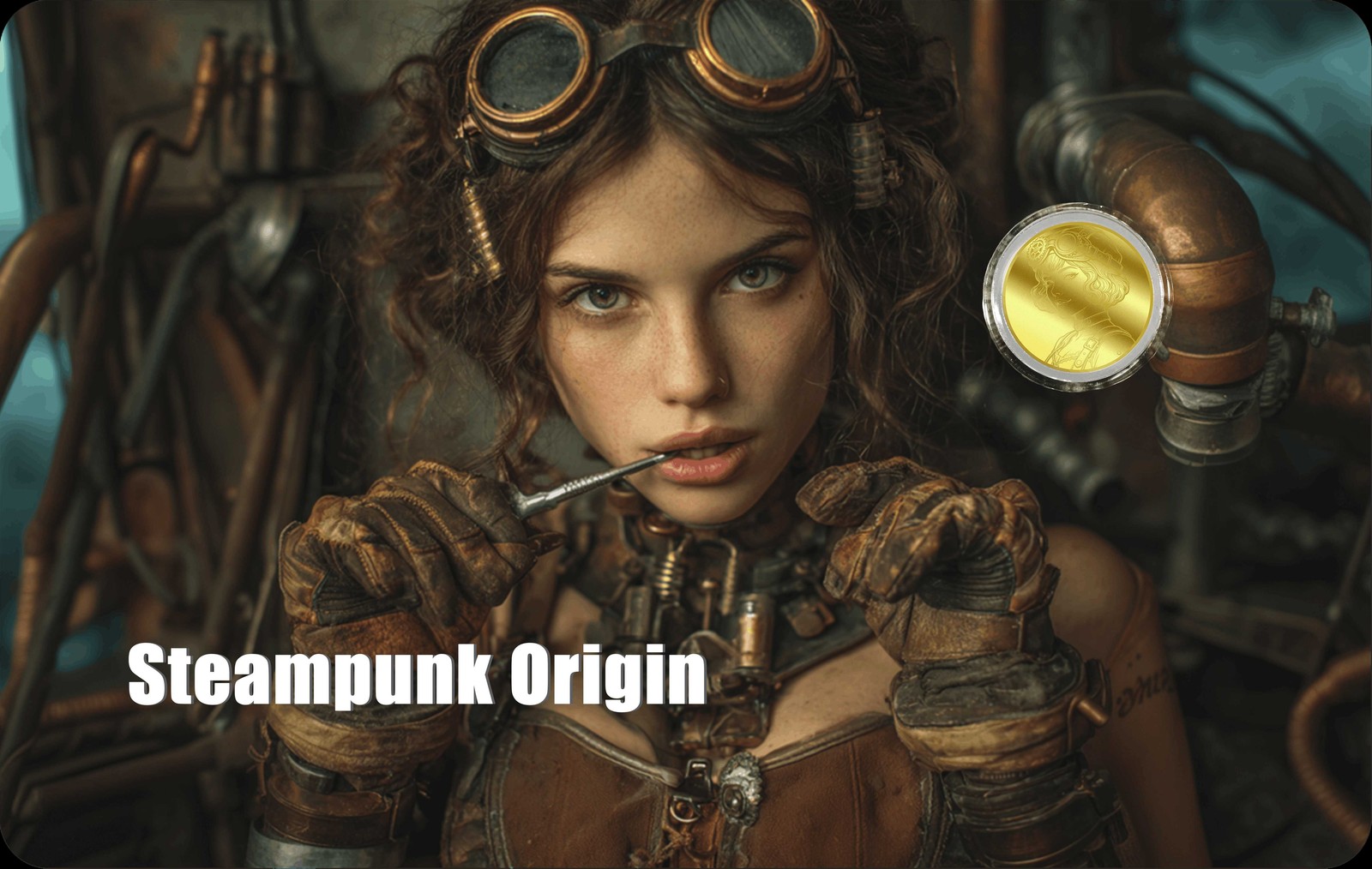 2026 Liberia Steampunk Origin 1/1000 oz Pure Gold BU Coin in Card
