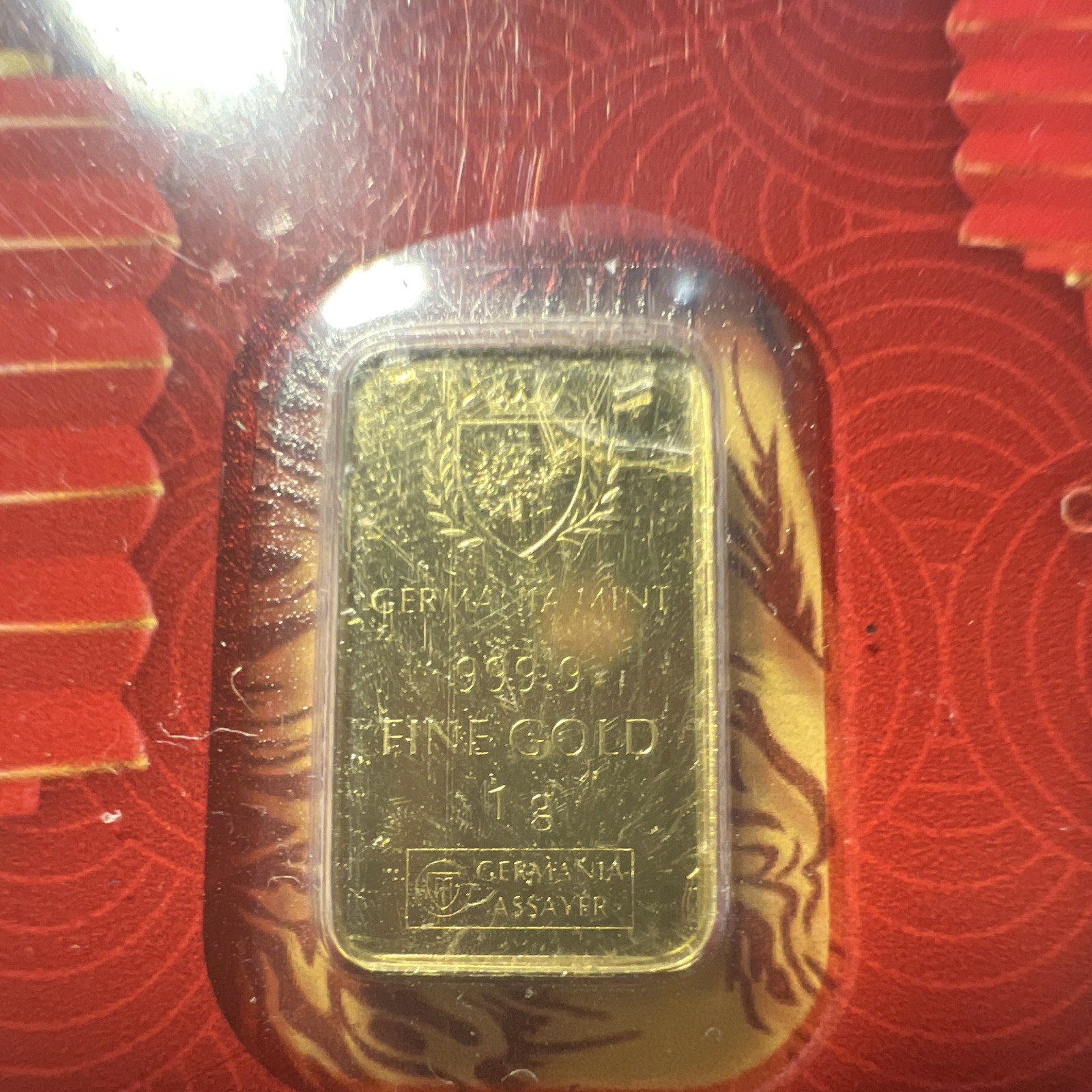 Germania Mint 2026 Year of the Horse 1 g Gold Bar 999.9 Fine in Assay Card