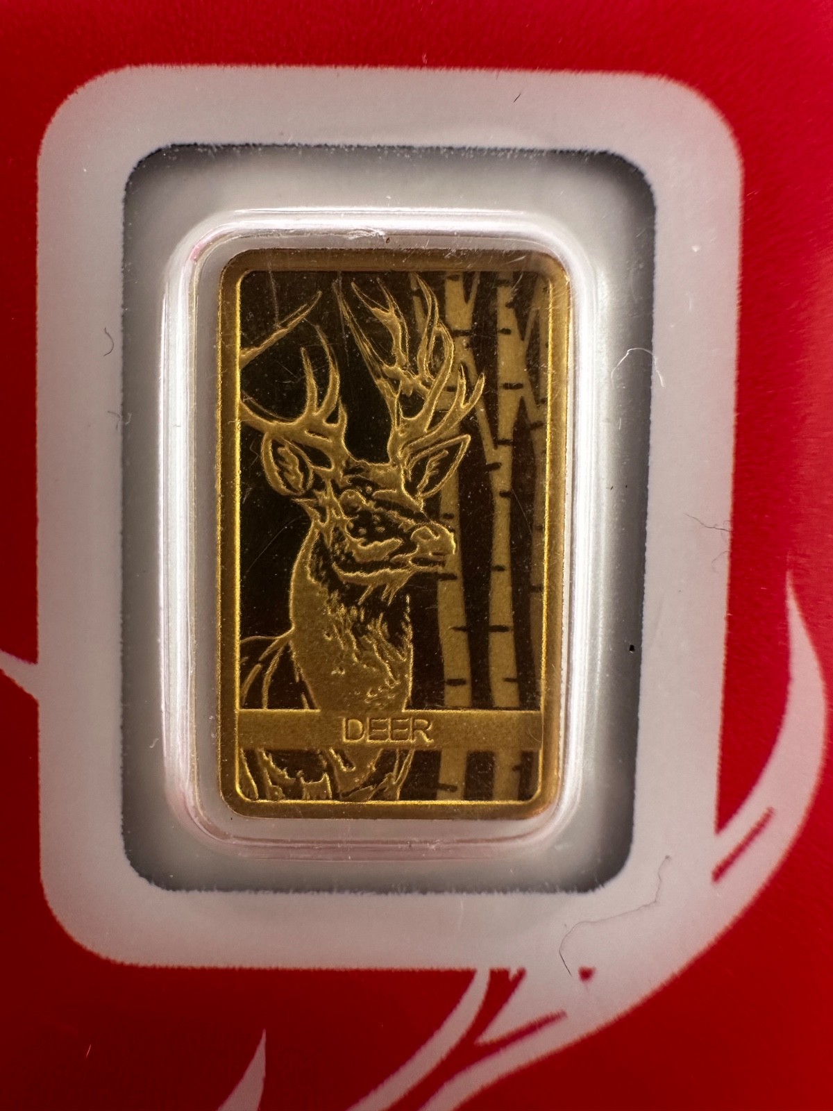 PAMP Suisse Deer / Stag 1g Gold Bar .999 Red Series Switzerland Goldbarren