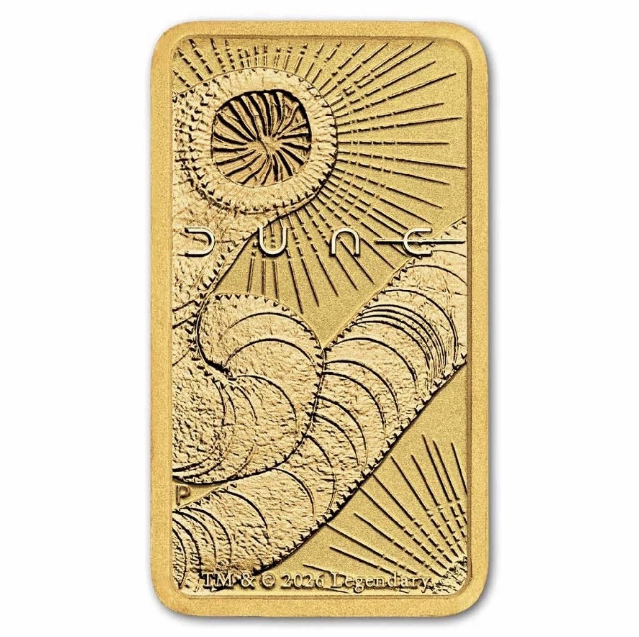 Dune 1 Gram Pure Gold Coloured Bar in Assay Card Perth Mint