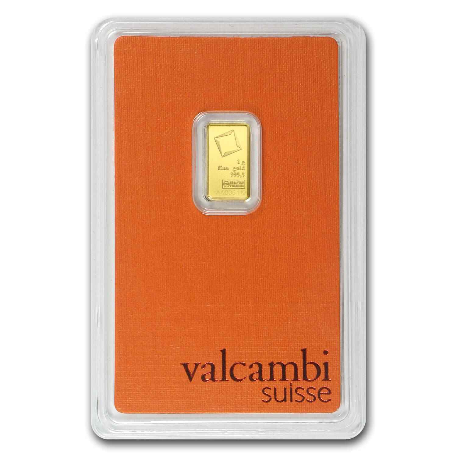 1 gram Gold Bar – Valcambi (In Assay Sealed) .9999 Fine Gold