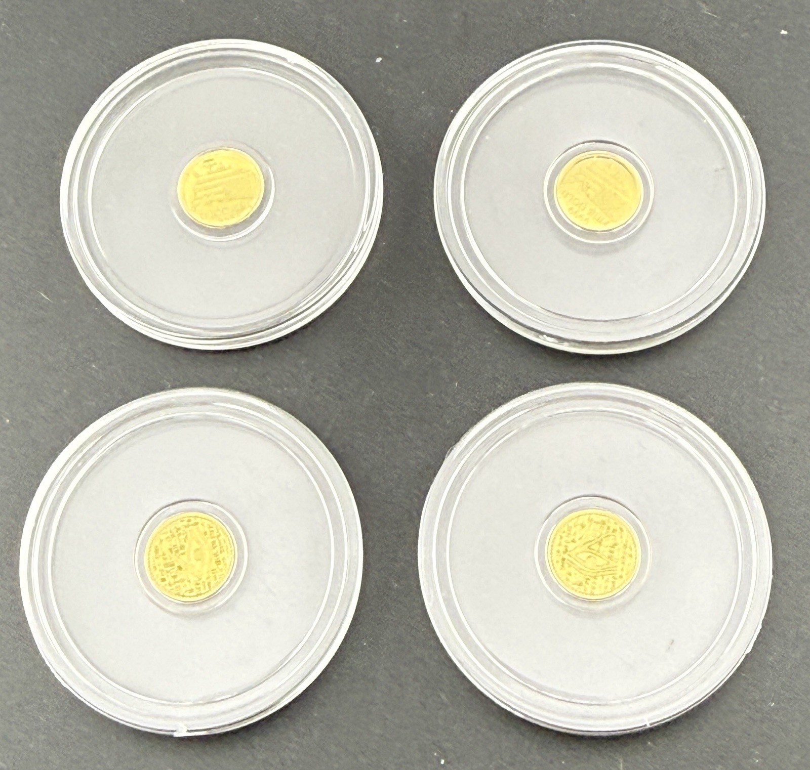 Lot Of (4) 1/500 .999 Gold Rounds Sealed In Capsule Eagle Egyptian