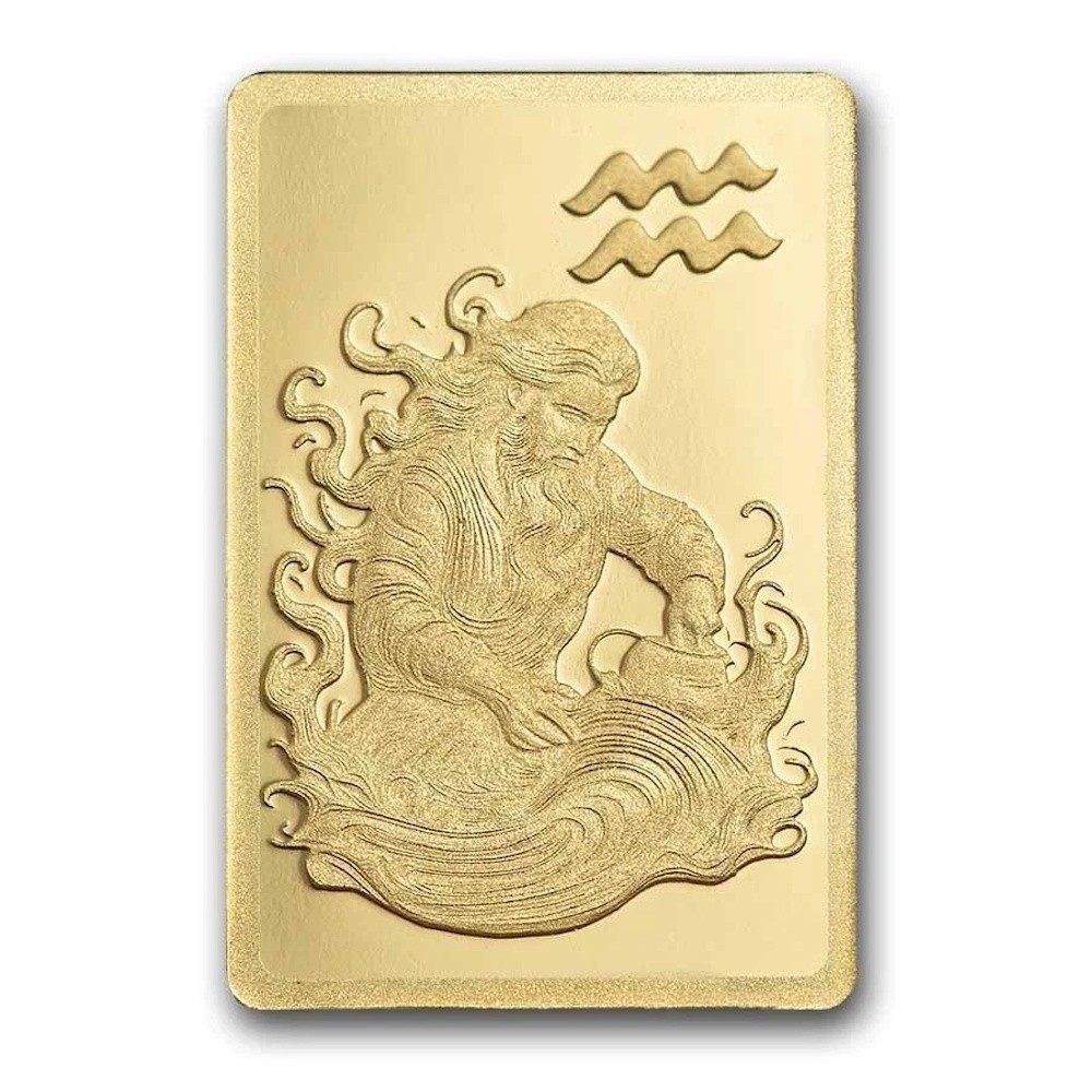 1/2 gram Gold Bar – PAMP Suisse Zodiacs – Aquarius