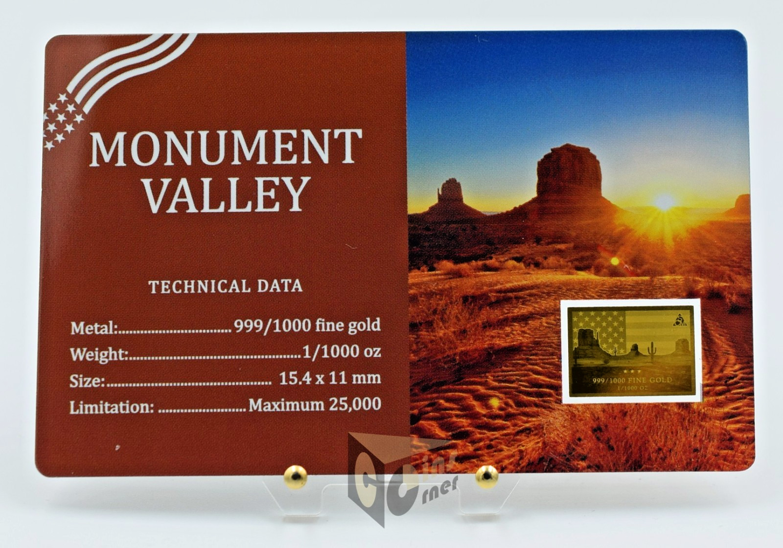 Monument Valley America Series 1/1000 Oz 999 Gold Medal