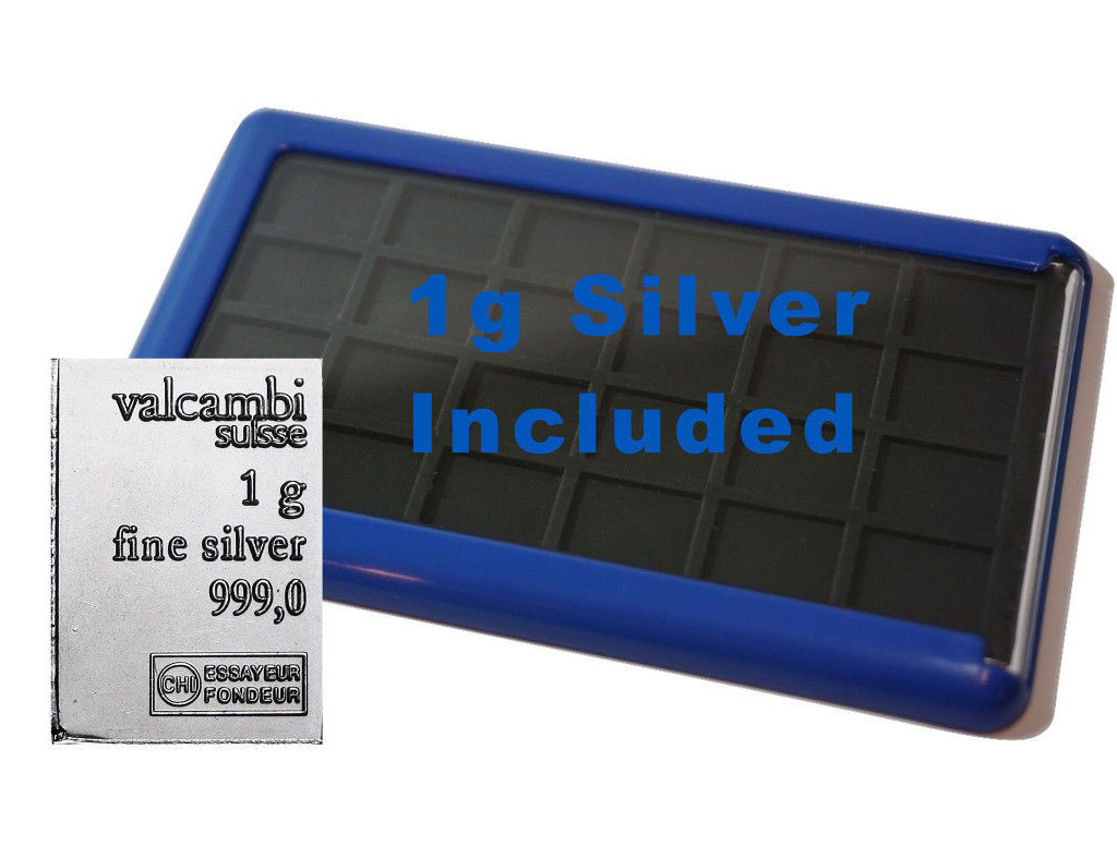 Element Card with 1g Silver Valcambi Combibar Bullion Wallet Bars Case