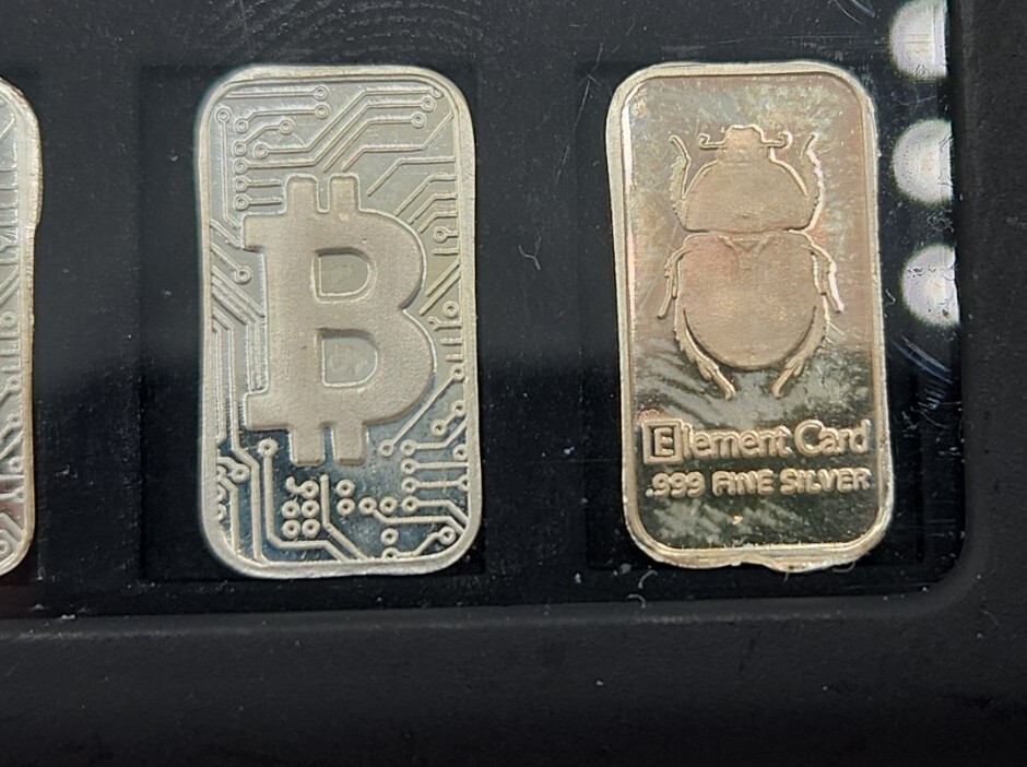 Element Card Twelve 1g Bitcoin 999 Fine Silver Ingots With Holder