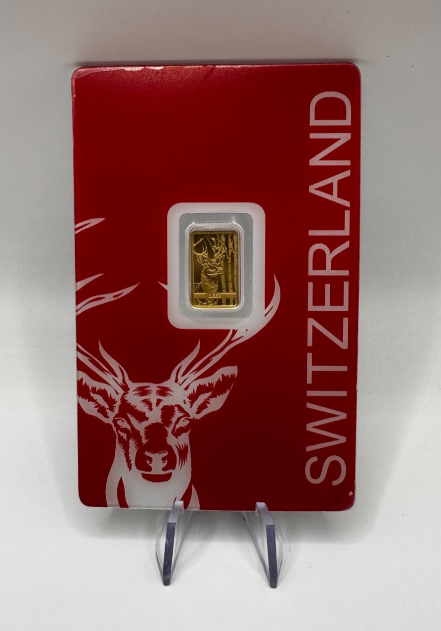 PAMP Suisse Deer / Stag 1g Gold Bar .999 Red Series Switzerland Goldbarren