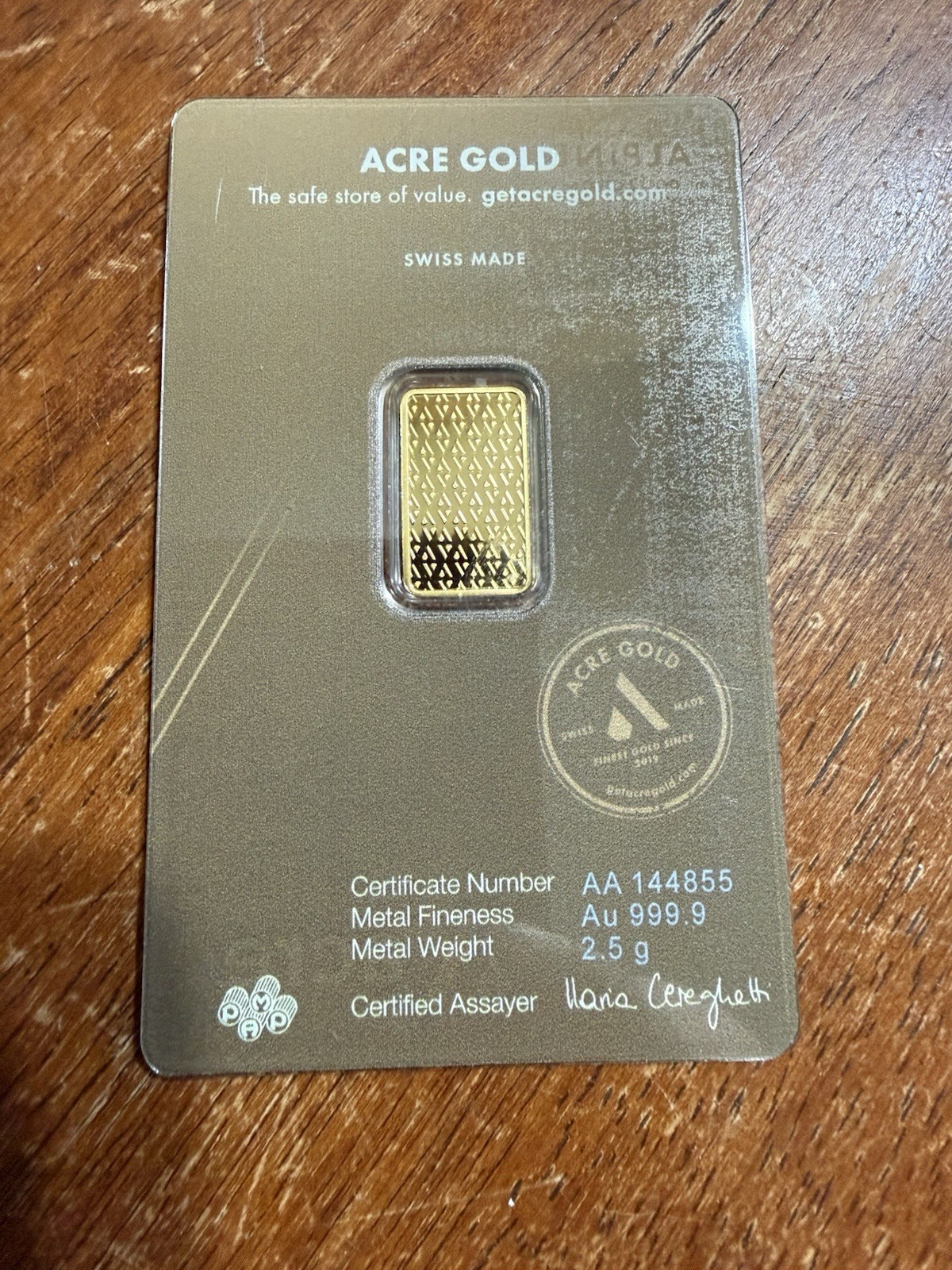 2.5g ACRE Gold Bar