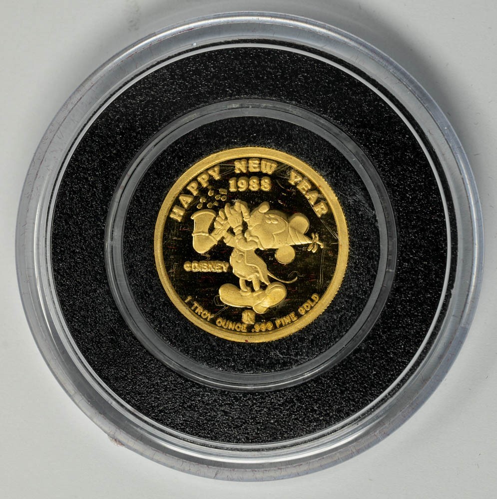 1987 Walt Disney Mickey’s Holiday Treasures 1oz .999 Gold 951188-1