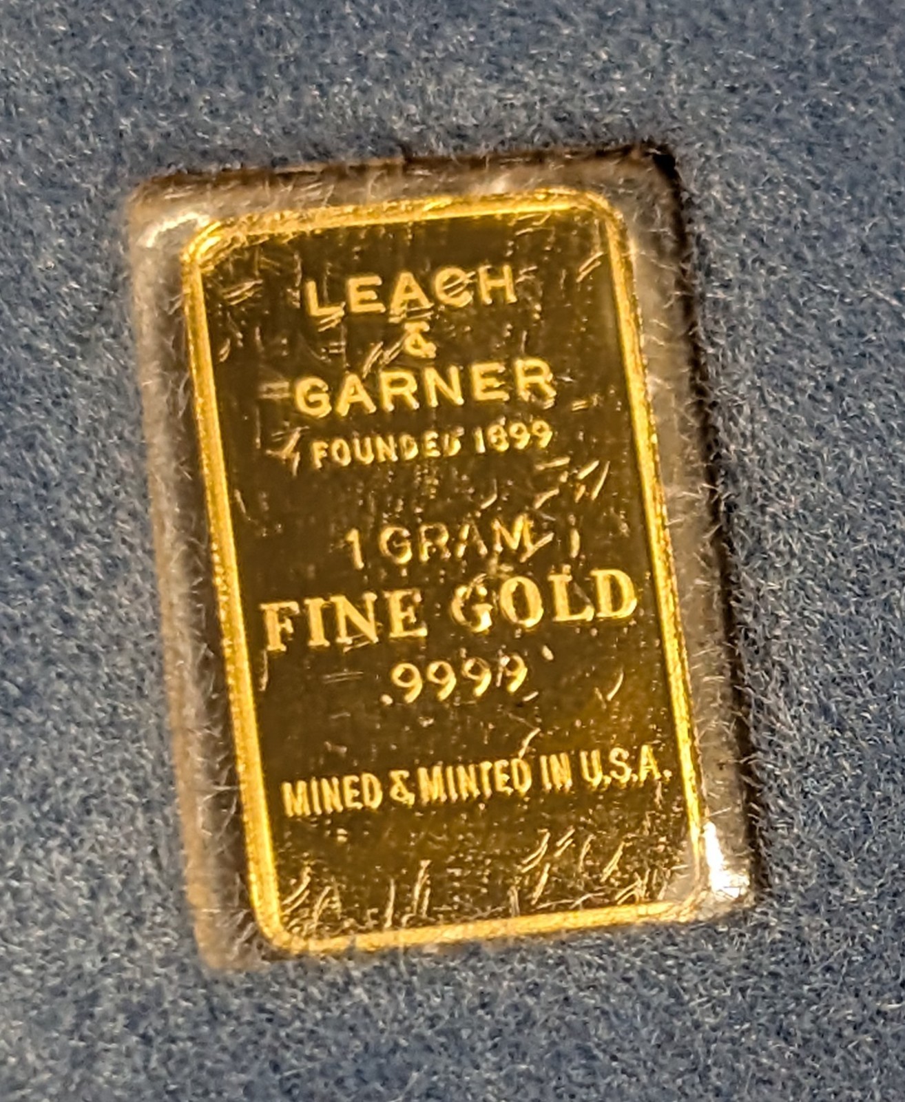 RARE 1 Gram .9999 Gold Bar ~ “Spirit of America” by Leach & Garner Attleboro, MA