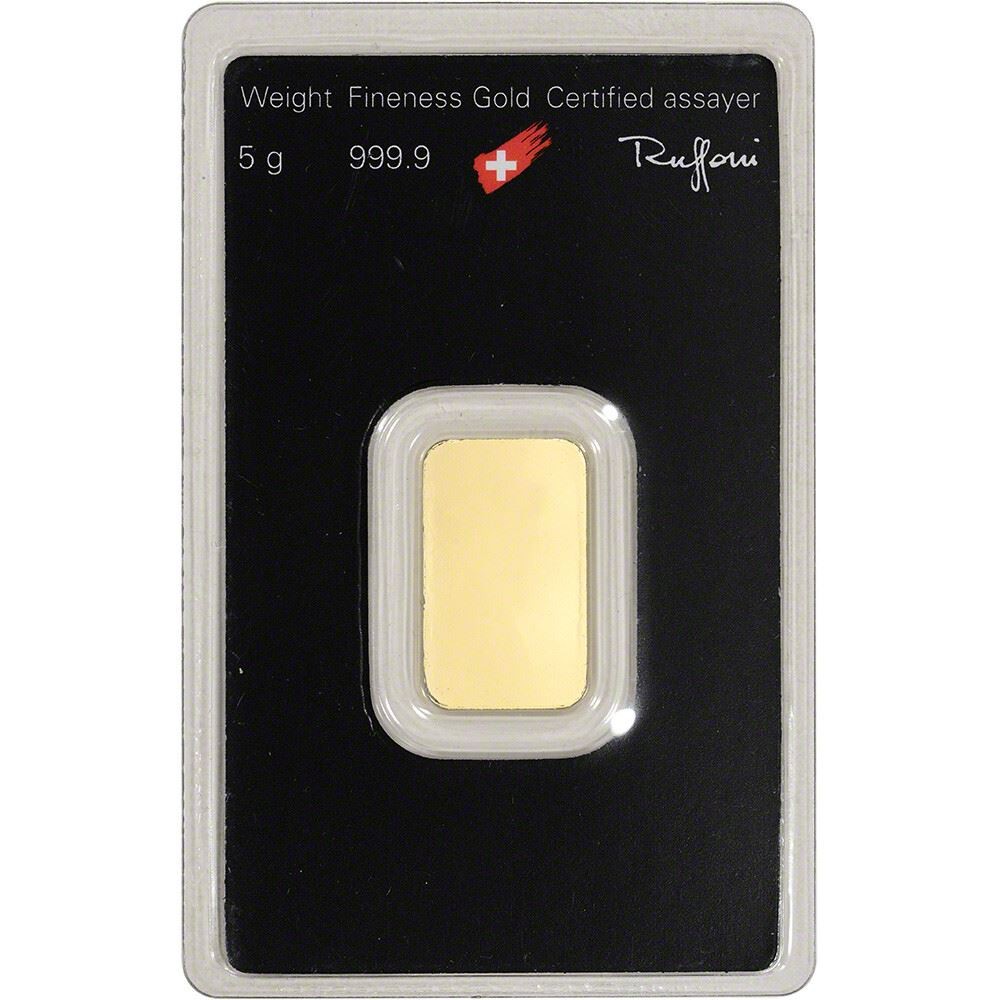 5 gram Gold Bar – Argor Heraeus – 999.9 Fine in Assay