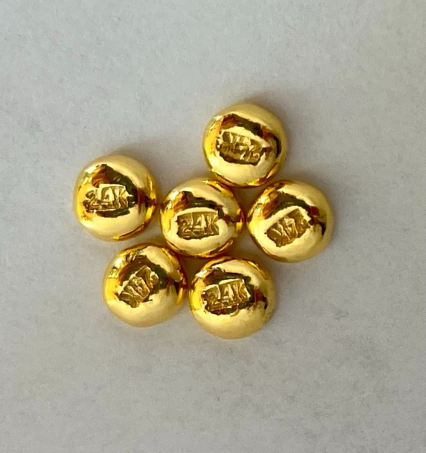 1 gram GOLD bar .9999 hand poured bar + 1g .999 silver bar