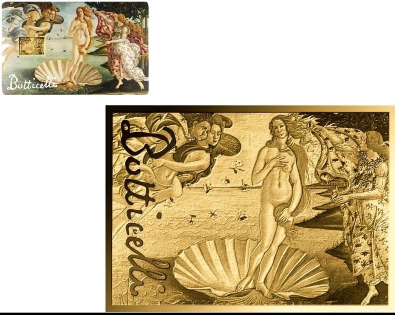 Birth of Venus By Botticelli 1/1000 Oz 999 Gold Coin Bar 3000 Francs Chad