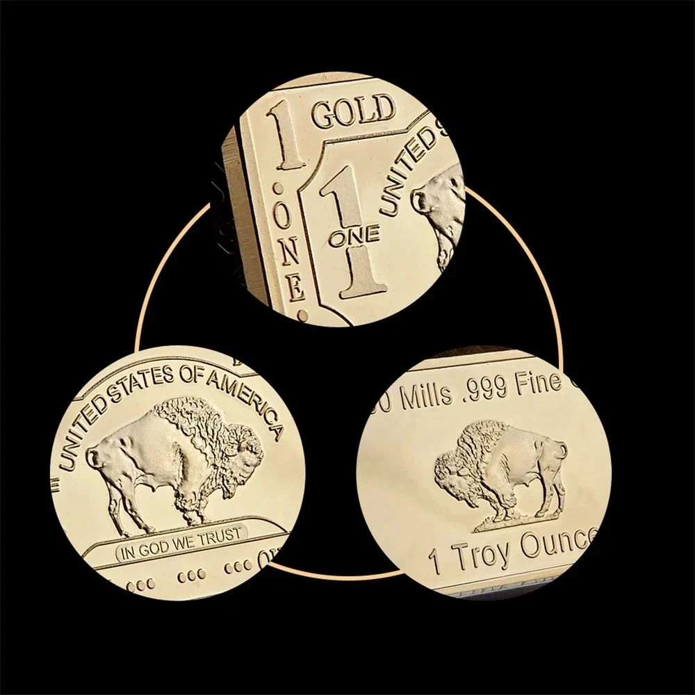 1 OZ – Gold Buffalo Bullion Bar . 999 Fine 24k