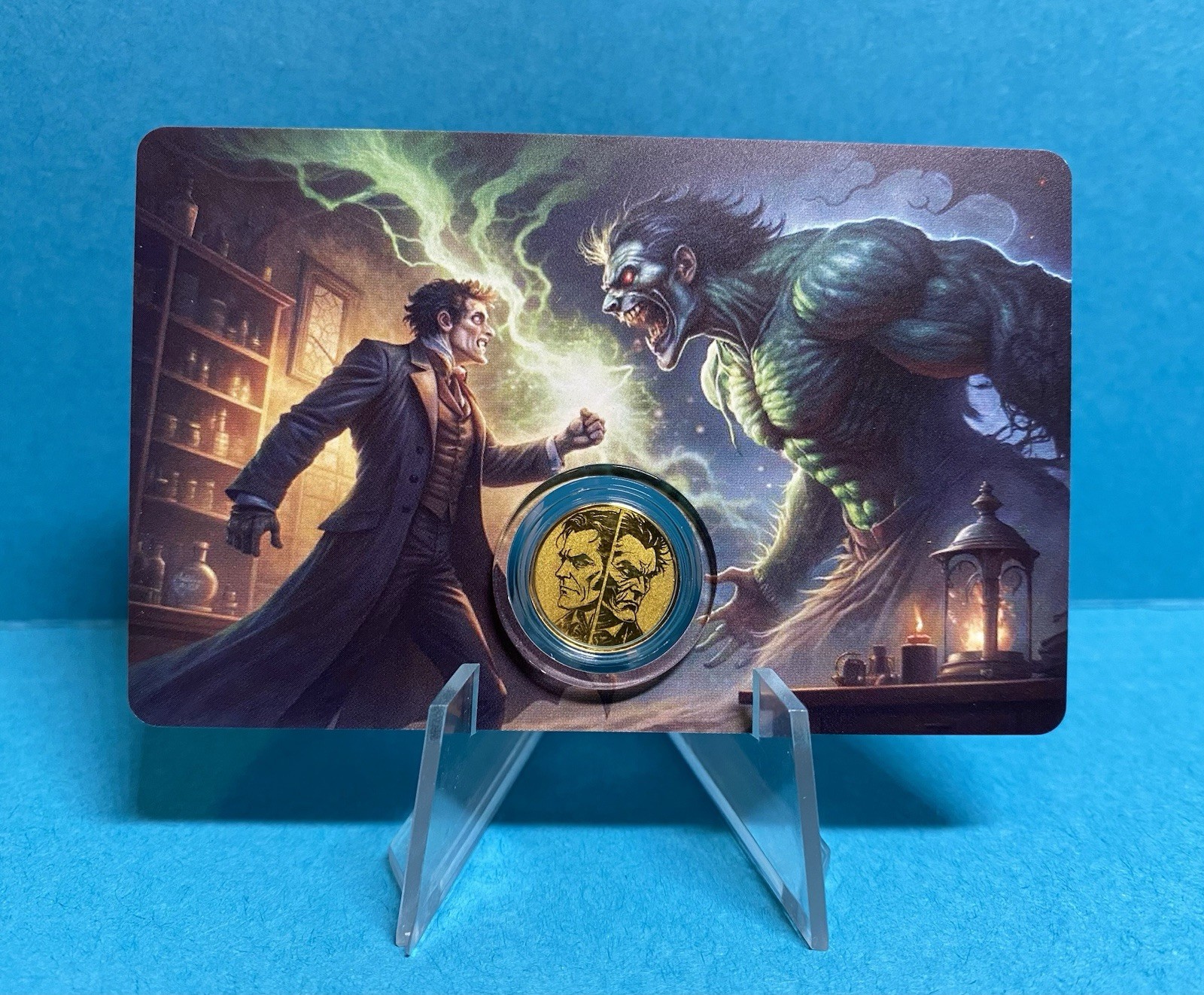 Jekyll & Hyde Gold 1/1000 Oz 999 Fine Round in COA Card