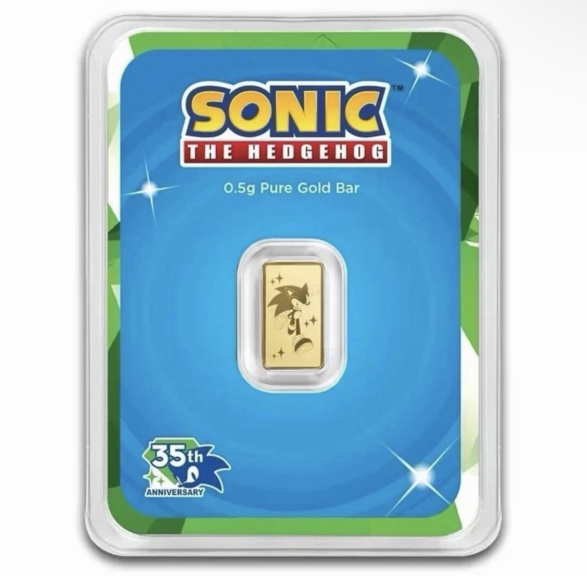 2026 PAMP Suisse Sonic The Hedgehog 35th Anniversary 1/2 Gram 9999 Gold Bar TEP