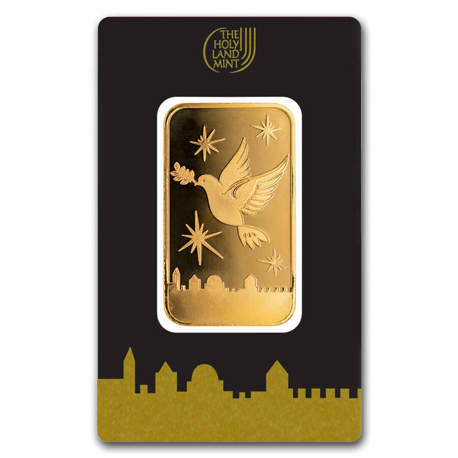 20 gram Gold Bar – Holy Land Mint Dove of Peace (In Assay)