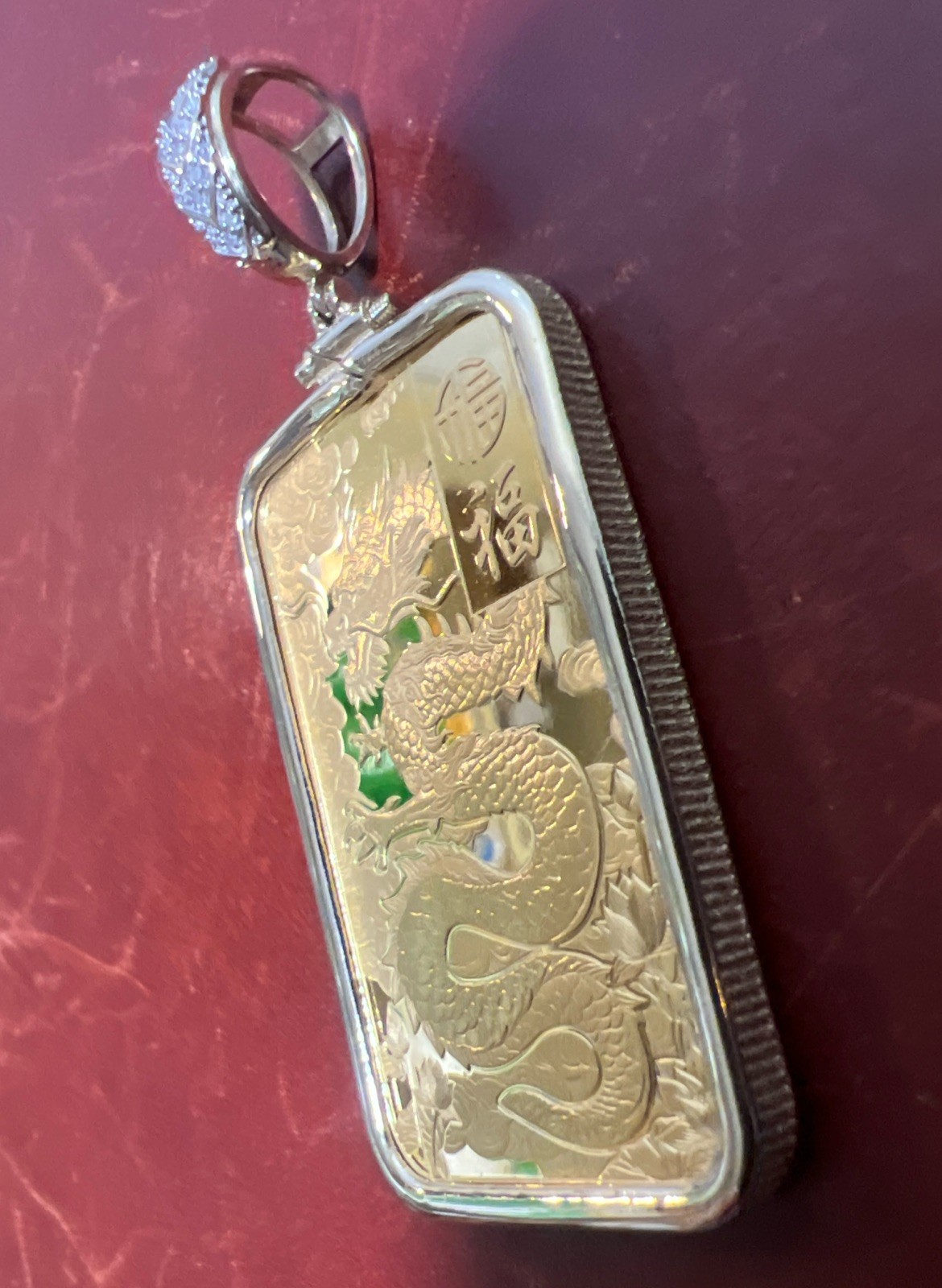 Pamp Good Luck Dragon 24K, 1 TROY OUNCE GOLD BAR & FREE WITH PURCHASE 14k BEZEL!