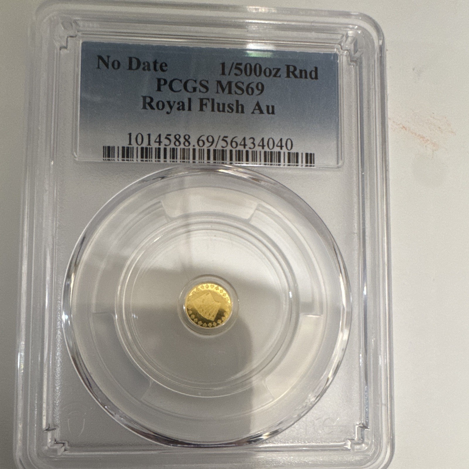 Royal Flush Au Gold Round 1/500 oz No Date PCGS MS 69 Royal Flush