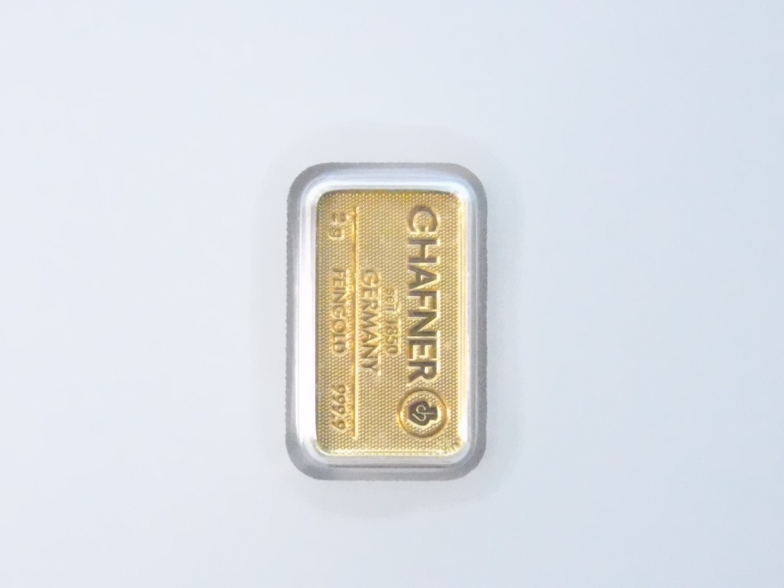 Gold Bar 2 Grams 999.9 C. HAFNER in Blister Card with Certificate 2g Gold